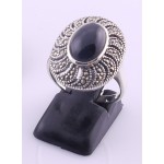 Onyx and Marcasite ring